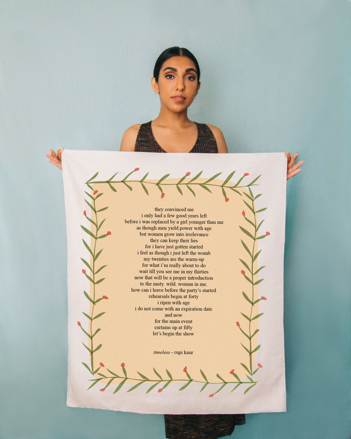 'timeless' Tapestry - Signed by Rupi Kaur