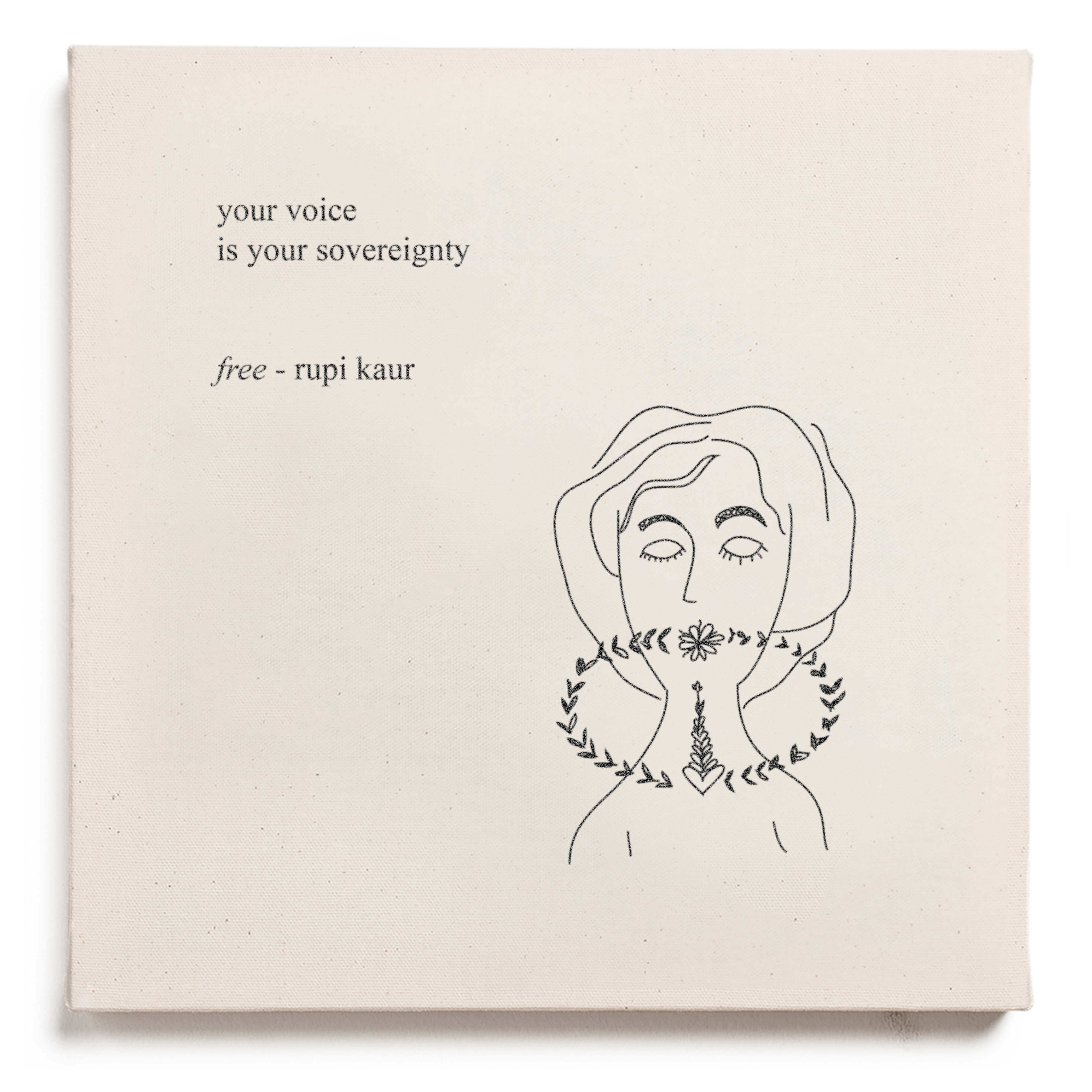 free' Canvas - Signed by Rupi Kaur