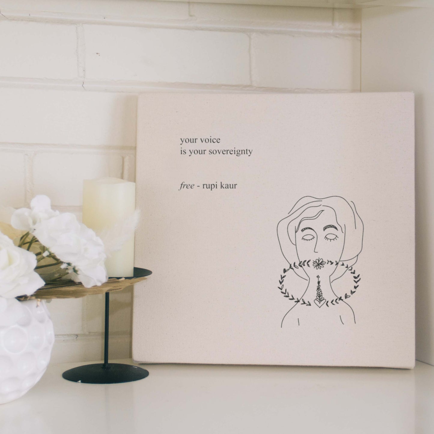 'free' Canvas - Signed by Rupi Kaur