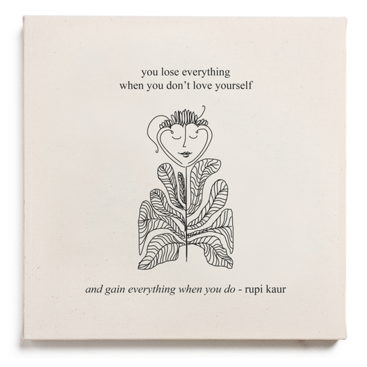 'gain everything' Canvas - Signed by Rupi Kaur